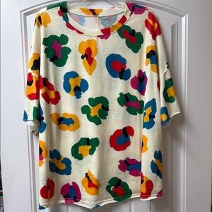 Colorful Leopard Abstract Print Women's Top
